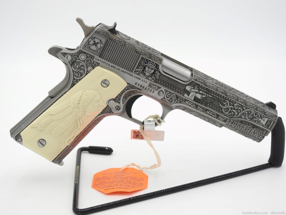 NEW RELEASE! Custom Engraved Tomahawk Colt 1911 70 Government Model 45 ACP-img-32