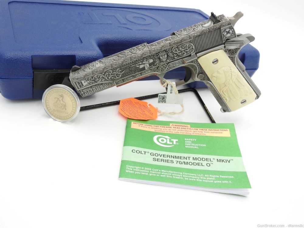 NEW RELEASE! Custom Engraved Tomahawk Colt 1911 70 Government Model 45 ACP-img-1