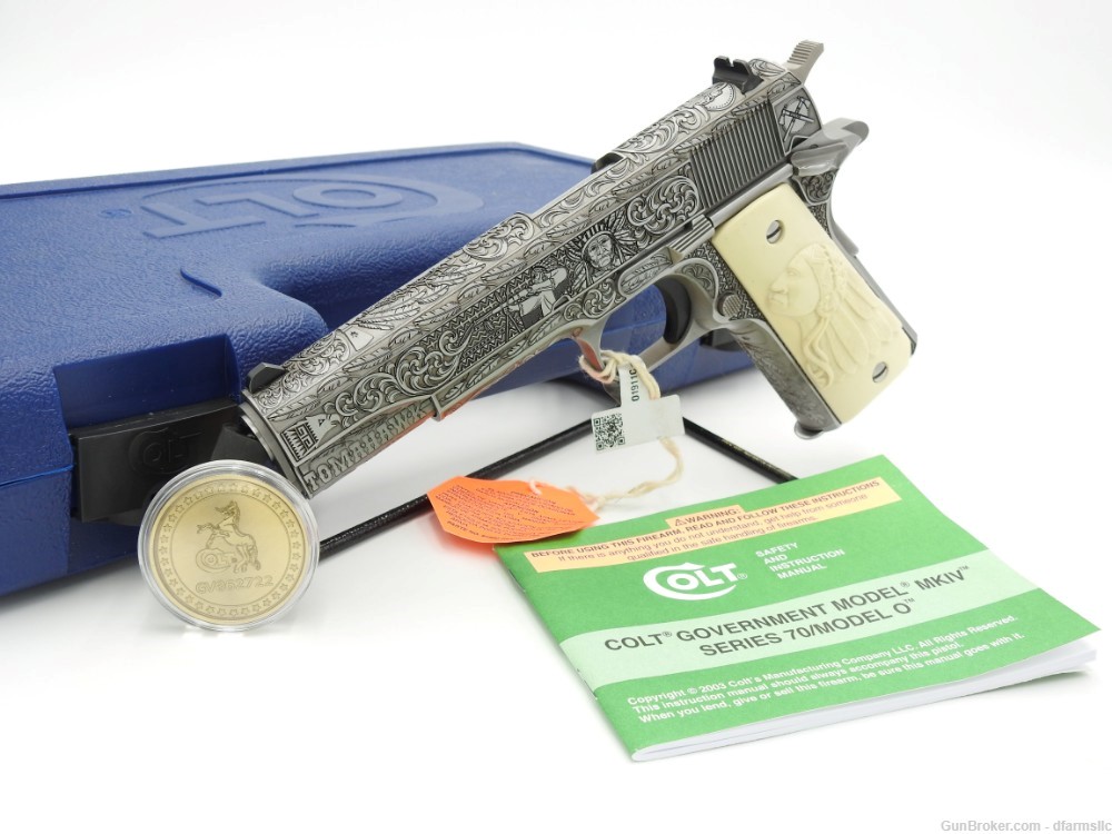 NEW RELEASE! Custom Engraved Tomahawk Colt 1911 70 Government Model 45 ACP-img-0