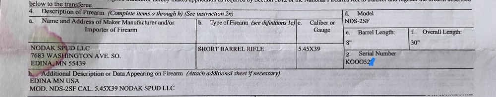 Rifle Dynamics /Nodak Spud 5.45x39 NDS-2F 8” AK SBR Folder, As New!-img-9