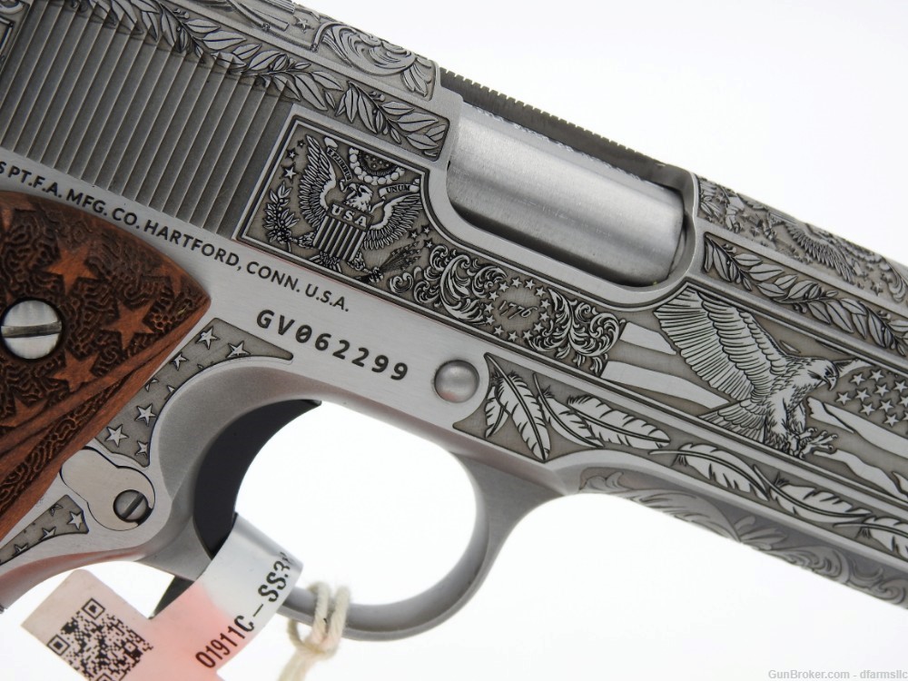 "Land of Liberty" Custom Engraved Colt Series 70 Gov't Model 1911 .38 SUPER-img-13