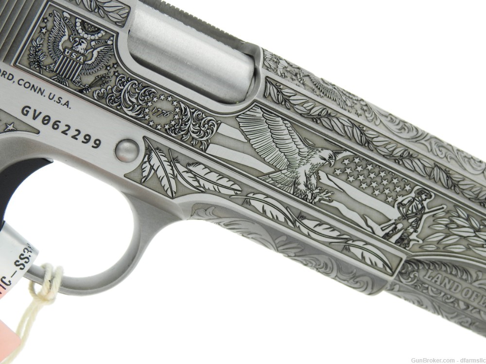 "Land of Liberty" Custom Engraved Colt Series 70 Gov't Model 1911 .38 SUPER-img-12