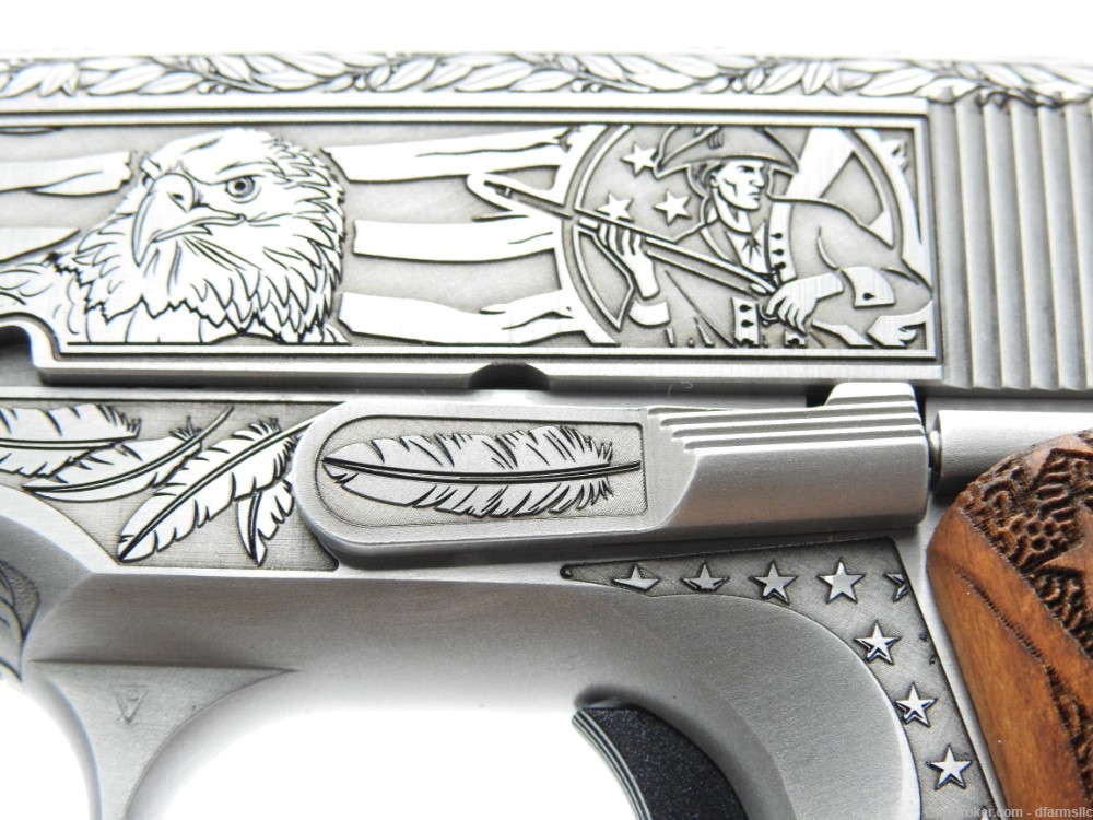 "Land of Liberty" Custom Engraved Colt Series 70 Gov't Model 1911 .38 SUPER-img-25