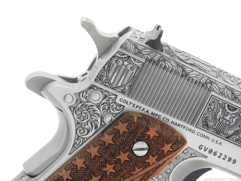 "Land of Liberty" Custom Engraved Colt Series 70 Gov't Model 1911 .38 SUPER-img-14