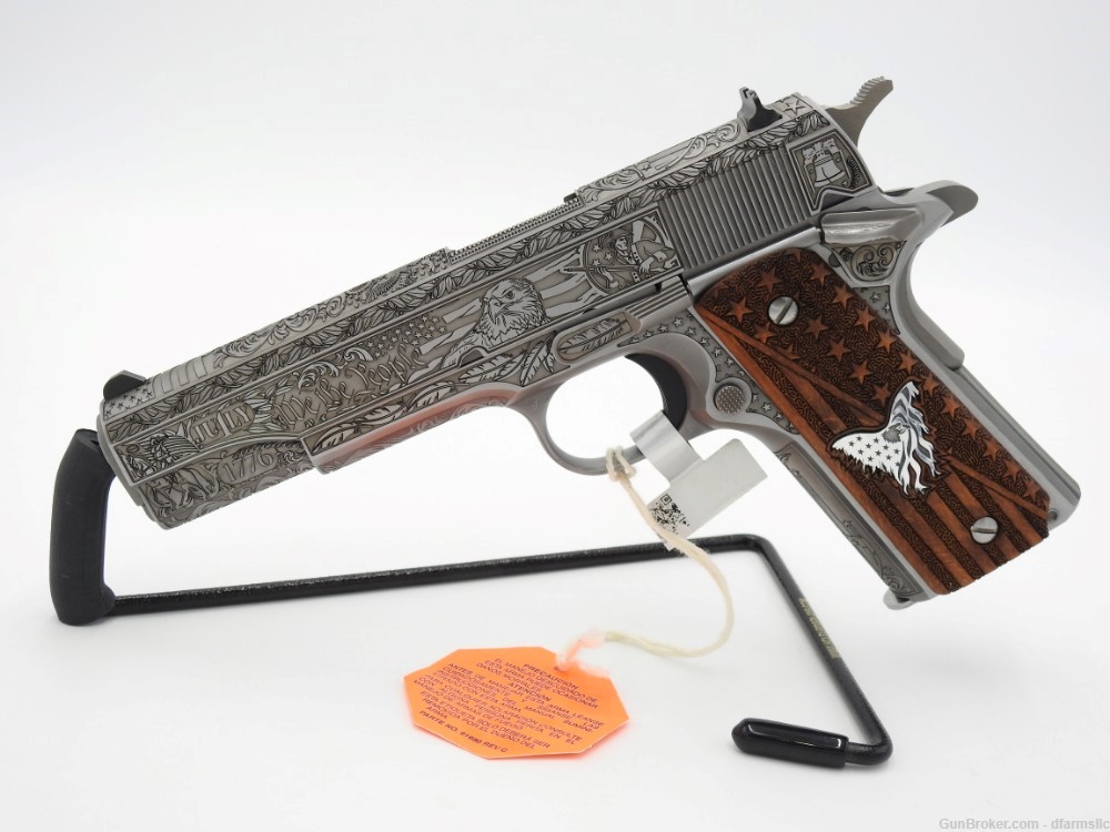 "Land of Liberty" Custom Engraved Colt Series 70 Gov't Model 1911 .38 SUPER-img-3