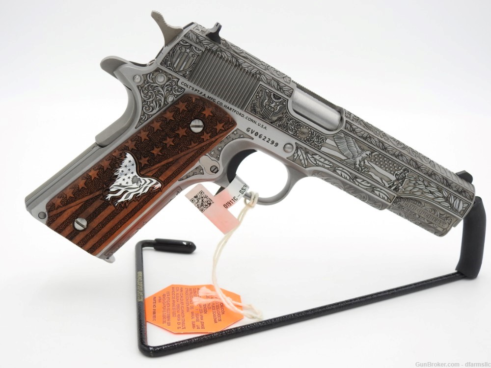 "Land of Liberty" Custom Engraved Colt Series 70 Gov't Model 1911 .38 SUPER-img-10