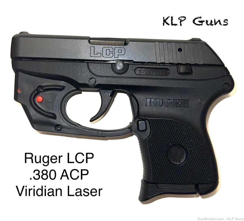 LIKE NEW IN BOX! Ruger LCP .380 Viridian Laser Pistol 2.75” Barrel 6+1 -img-0