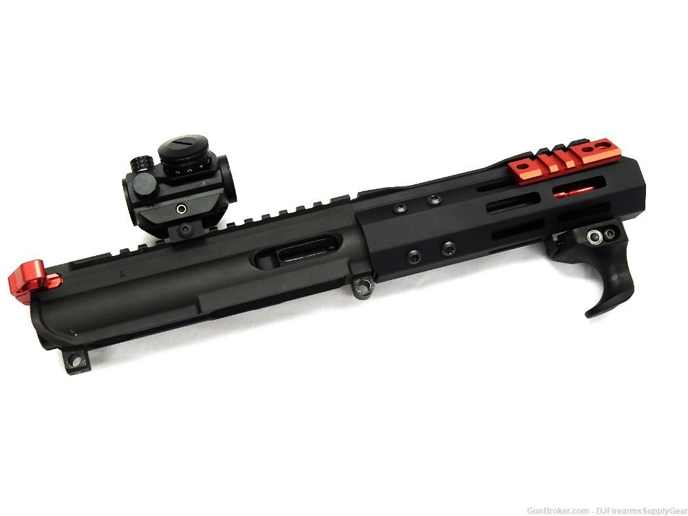 AR-15 9mm / AR-9 Complete Upper Receiver / Red Anodized Features & Red Dot-img-0