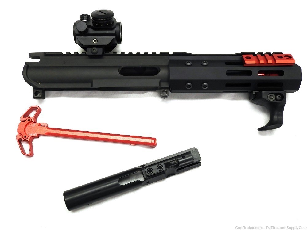 AR-15 9mm / AR-9 Complete Upper Receiver / Red Anodized Features & Red Dot-img-2