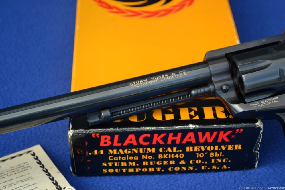 Rare Ruger Blackhawk 44 Flattop 3 Screw, Factory Box, 10 Inch Barrel-img-22