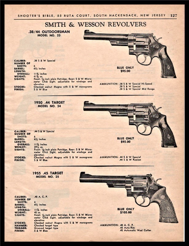 1965t SMITH & WESSON 23 24 25 Revolver PRINT AD-img-0