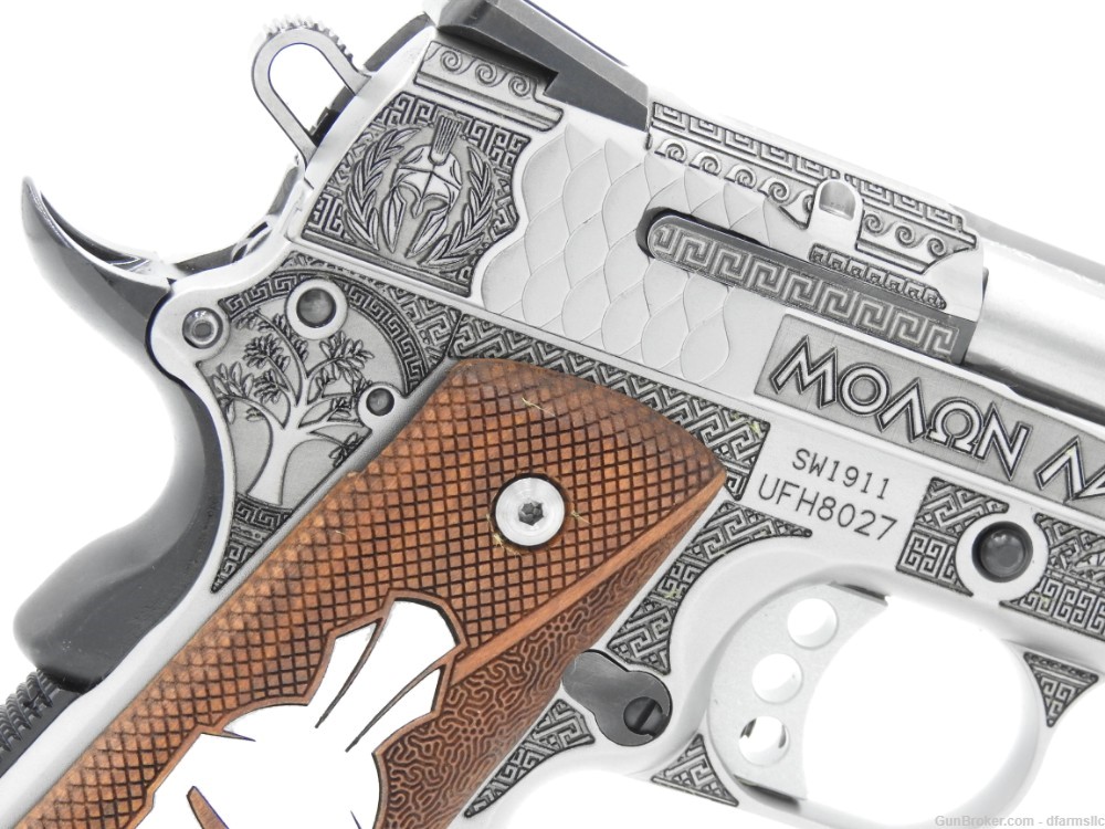Rare Custom Engraved S&W Smith & Wesson 1911 E Series 45 ACP Molon Labe-img-16