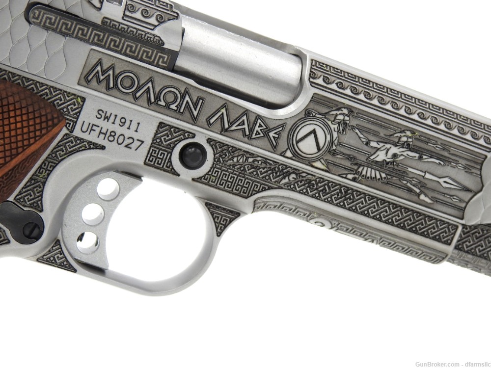 Rare Custom Engraved S&W Smith & Wesson 1911 E Series 45 ACP Molon Labe-img-15