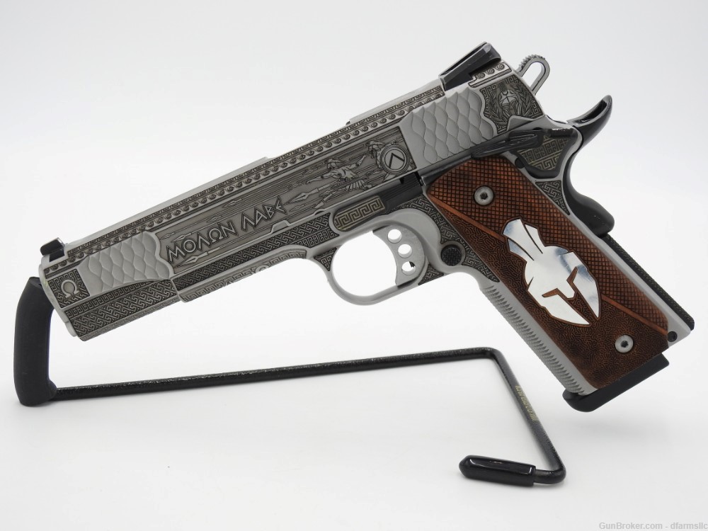 Rare Custom Engraved S&W Smith & Wesson 1911 E Series 45 ACP Molon Labe-img-3