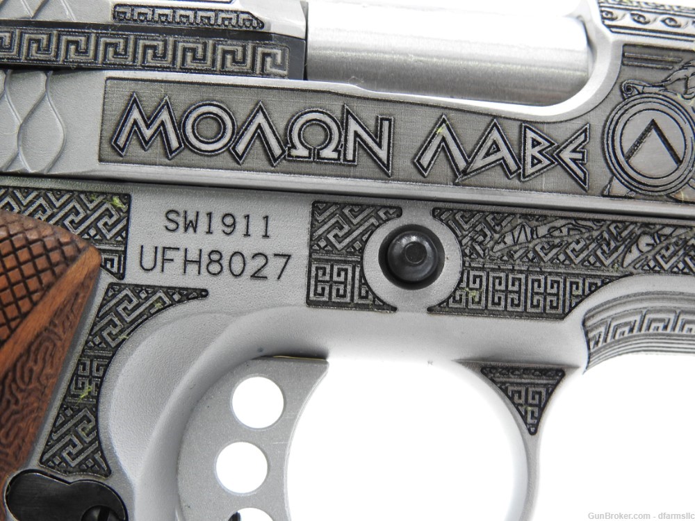 Rare Custom Engraved S&W Smith & Wesson 1911 E Series 45 ACP Molon Labe-img-20