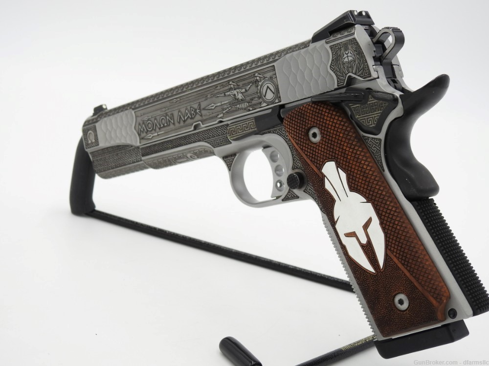 Rare Custom Engraved S&W Smith & Wesson 1911 E Series 45 ACP Molon Labe-img-9