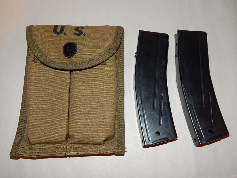 Pair of M1 carbine magazine 30 round with US pouch Howa Japan NOS-img-0
