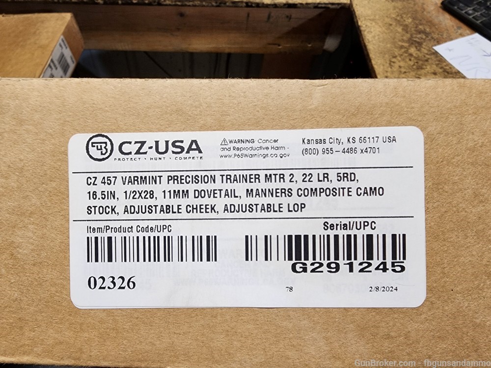 CZ-USA 457 VARMINT PRECISION TRAINER 22 16 MATCH TARGET MANNERS CARBON CAMO-img-0