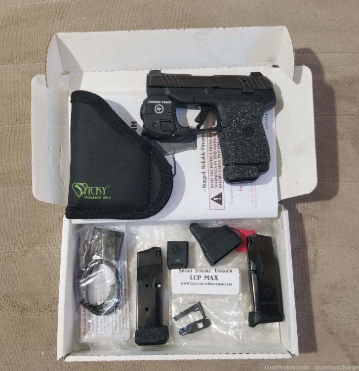 Ruger LCP MAX .380 - Weapon Light, 3 Mags, Galloway Trigger, Pocket Holster-img-0
