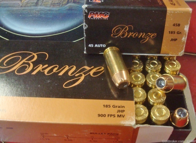 200 PMC .45 acp JHP 185 grain 45B new Brass Hollow Point Ammunition-img-2