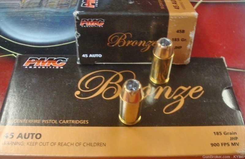 200 PMC .45 acp JHP 185 grain 45B new Brass Hollow Point Ammunition-img-4