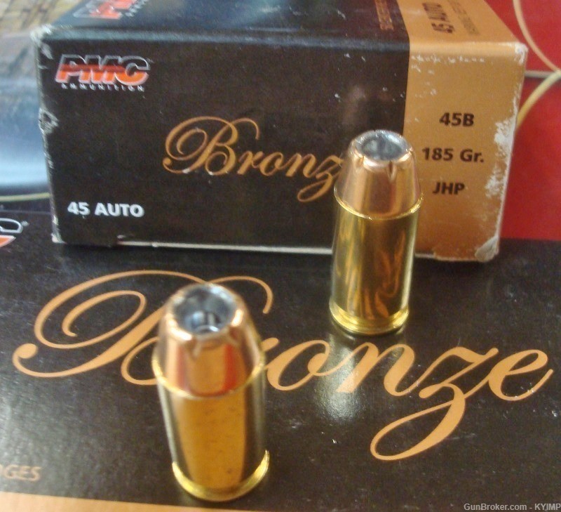 200 PMC .45 acp JHP 185 grain 45B new Brass Hollow Point Ammunition-img-0