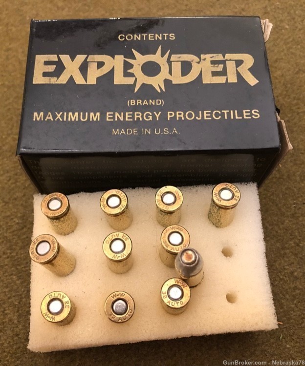 11 rounds vintage Exploder .32 ACP auto 7.65mm explosive hollow point ammo-img-0