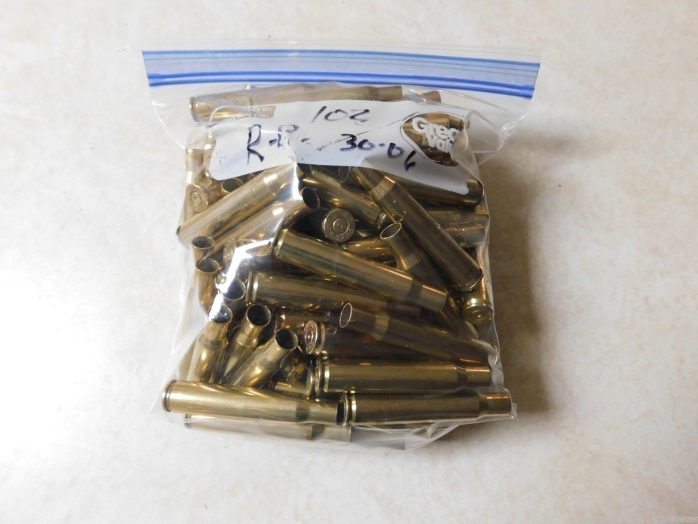 30-06 R-P once Fired Brass, 100+ pieces. Pin Tumbled.-img-0
