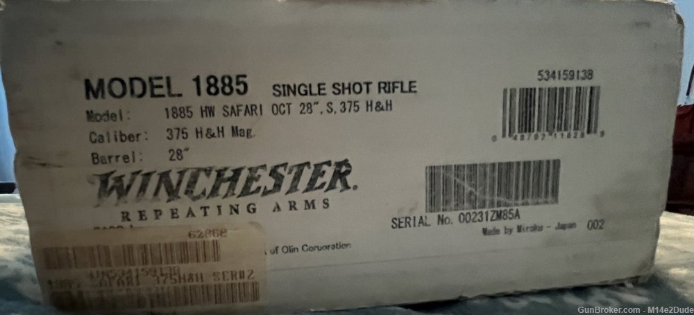 Winchester Ruger Browning Winchester 1885 375 H&H cal. SAFARI -img-17