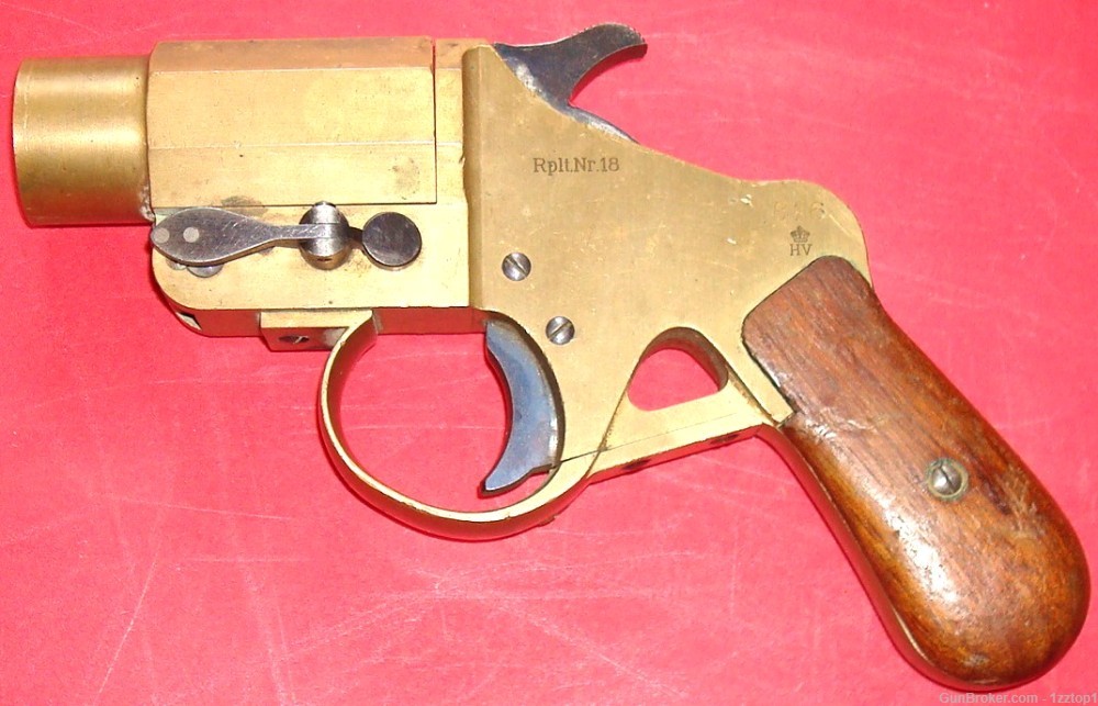 Rare Danish Model 88 Brass Flare / Signal Pistol -img-0