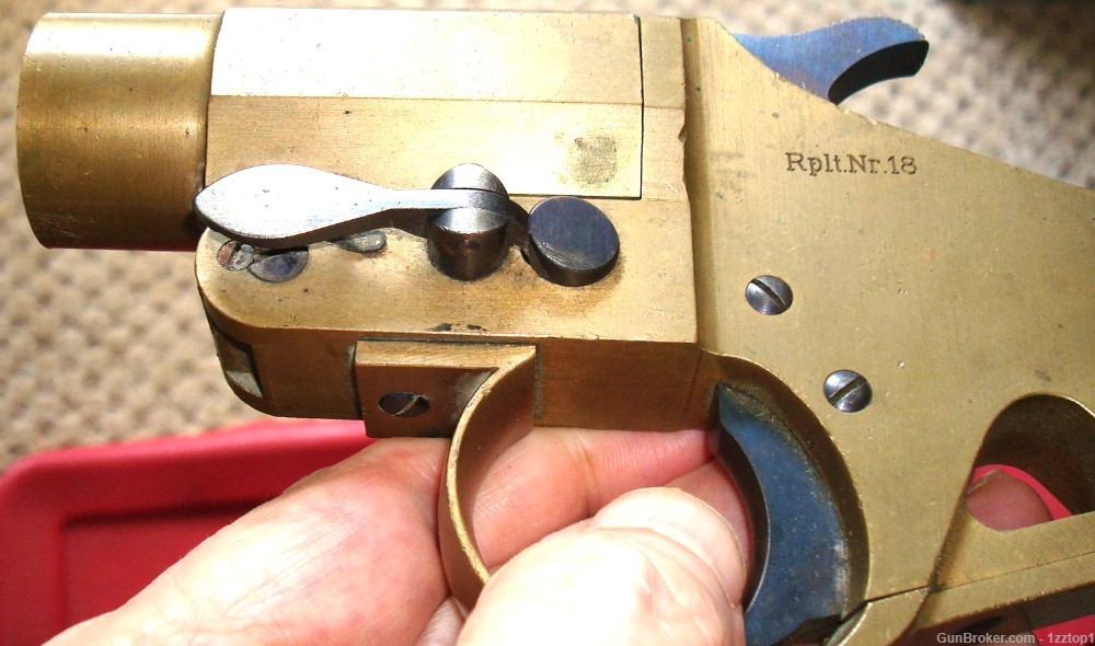 Rare Danish Model 88 Brass Flare / Signal Pistol -img-5
