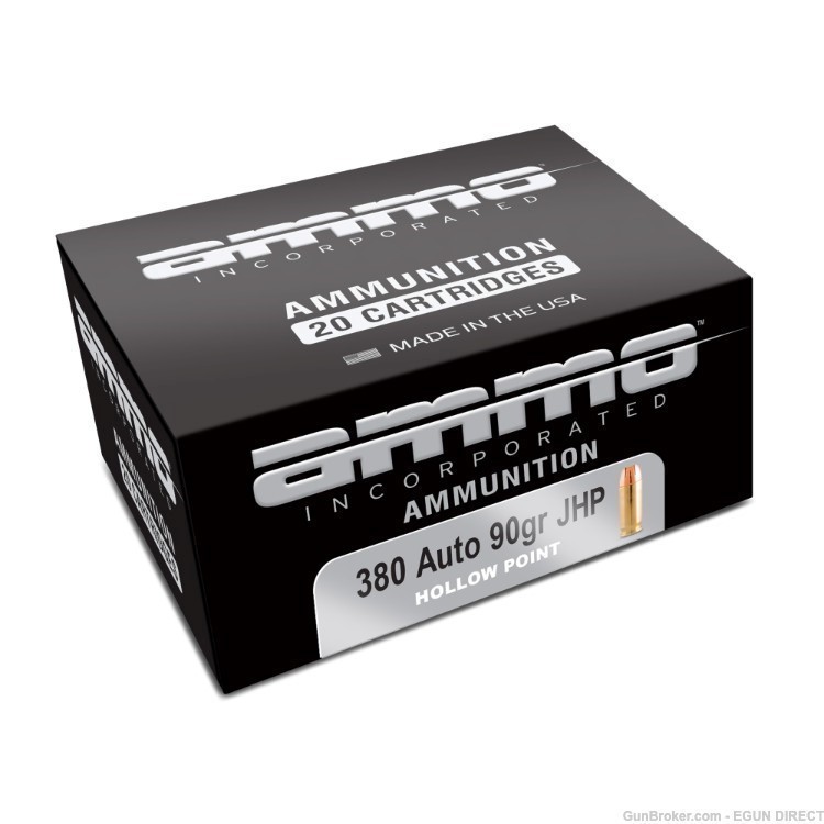 Ammo Inc 380 Auto 90gr JHP 20 Rounds 380090JHP-A20-img-0