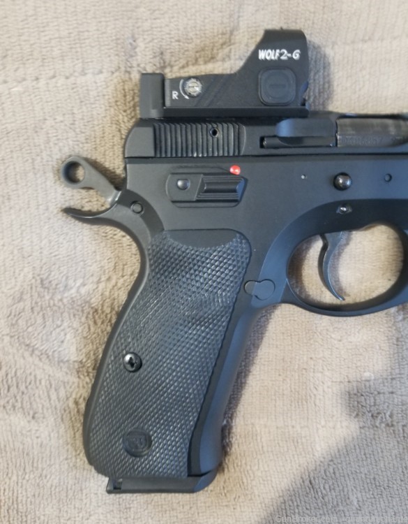 CZ 75 SP-01 9mm Pistol Milled for a Red Dot Optic, Cyelee Wolf 2-G Green-img-3