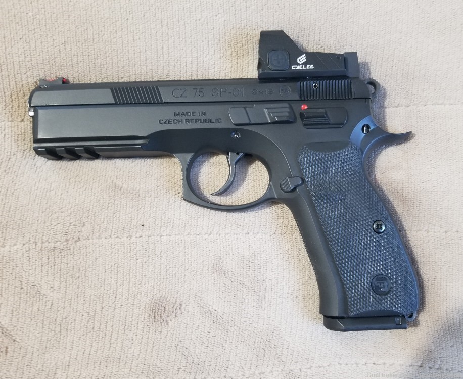 CZ 75 SP-01 9mm Pistol Milled for a Red Dot Optic, Cyelee Wolf 2-G Green-img-2