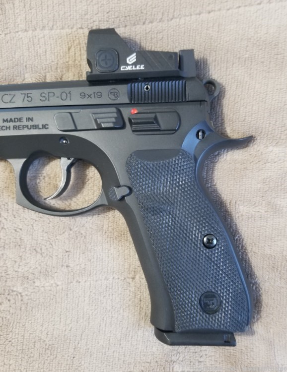 CZ 75 SP-01 9mm Pistol Milled for a Red Dot Optic, Cyelee Wolf 2-G Green-img-6