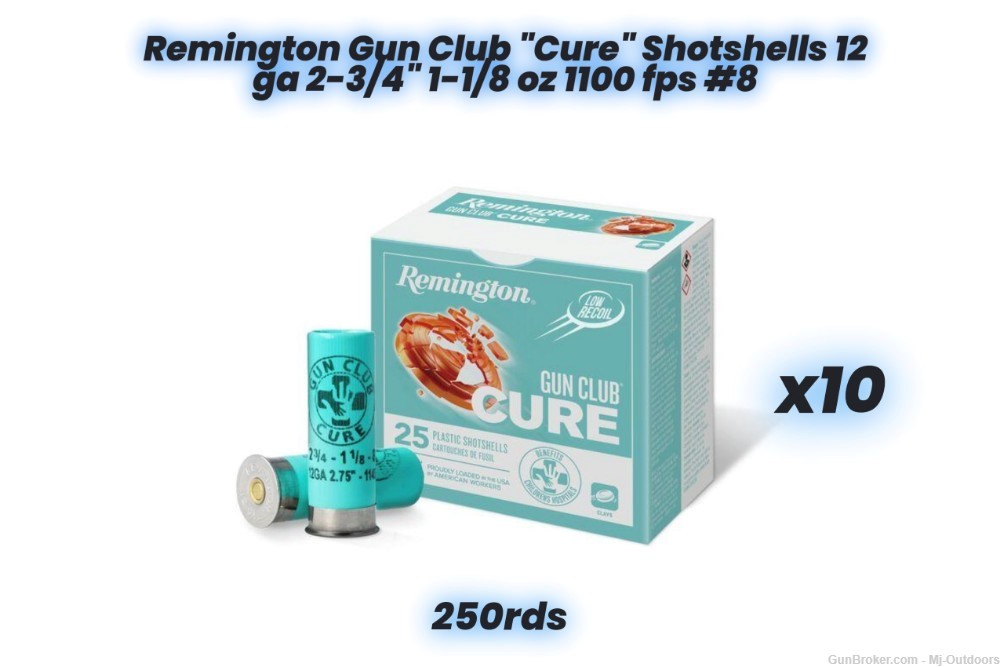 Remington Gun Club "Cure" Shotshells 12 ga 2-3/4" 1-1/8 oz 1100 fps #8 case-img-0