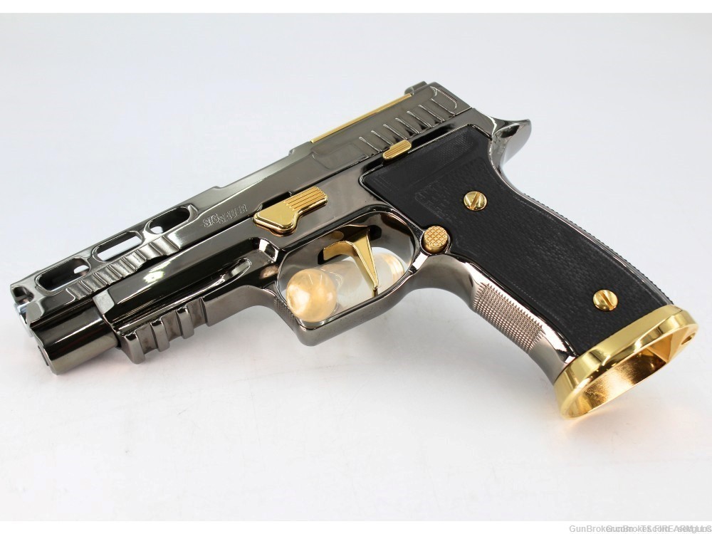 Black Chrome & 24 Karat Gold Sig Sauer P320 AXG Pro 17Rd 9mm Pistol-img-2