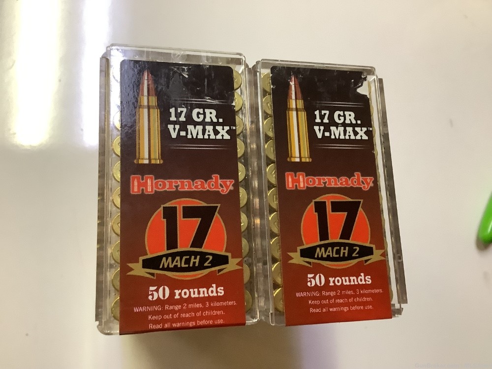 Hornady 17 Mach 2 V-Max   10 boxes   500 rounds-img-2