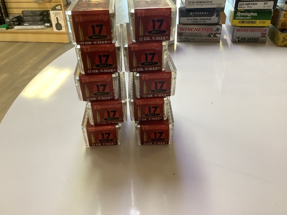 Hornady 17 Mach 2 V-Max   10 boxes   500 rounds-img-0