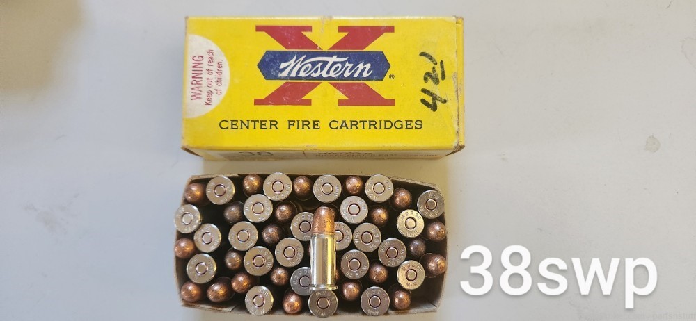 Winchester Western 38 S&W Nickle plated 145gr. Vintage ammo Bx. 50-img-0