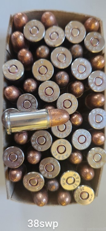 Winchester Western 38 S&W Nickle plated 145gr. Vintage ammo Bx. 50-img-2