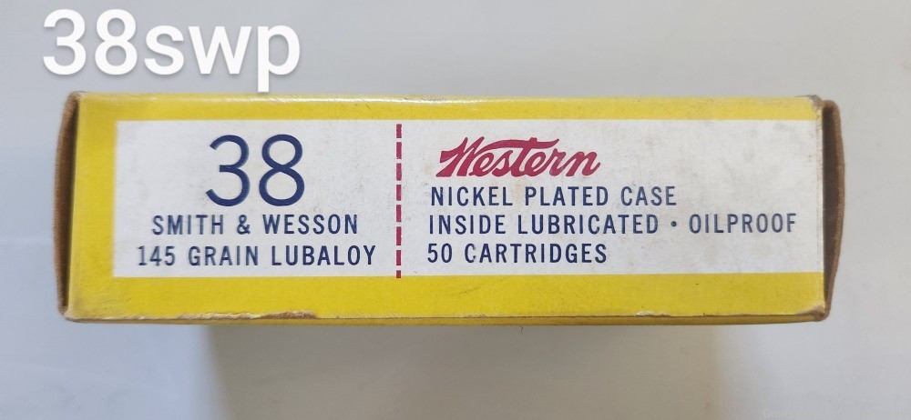 Winchester Western 38 S&W Nickle plated 145gr. Vintage ammo Bx. 50-img-3