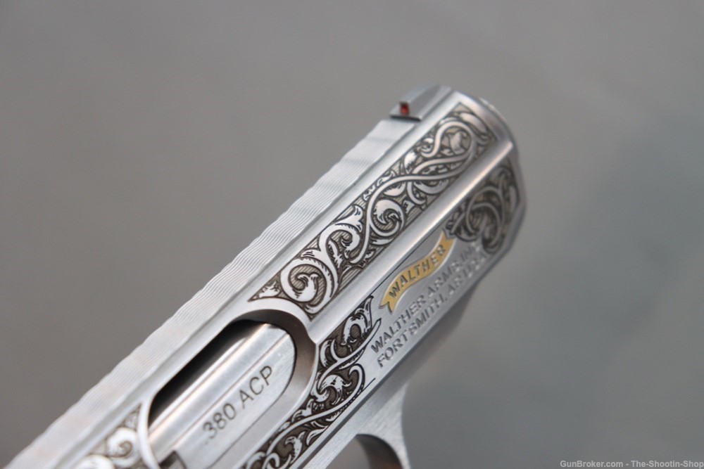 MEISTER SERIES Walther Model PPK/S Pistol Stainless Engraved GOLD 380ACP SA-img-21