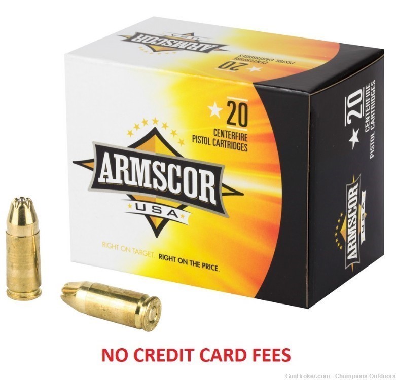 500 Rounds - Armscor, 9MM, 124 Grain, Jacketed Hollow Point-img-0