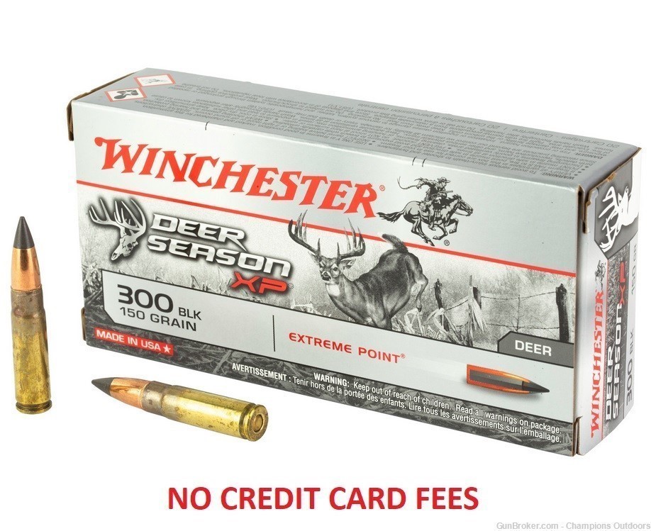 200 Rounds - Winchester Ammunition, DEER SEASON XP, 300 Blackout, 150 Grain-img-0