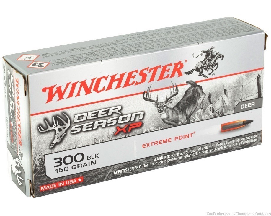 200 Rounds - Winchester Ammunition, DEER SEASON XP, 300 Blackout, 150 Grain-img-1