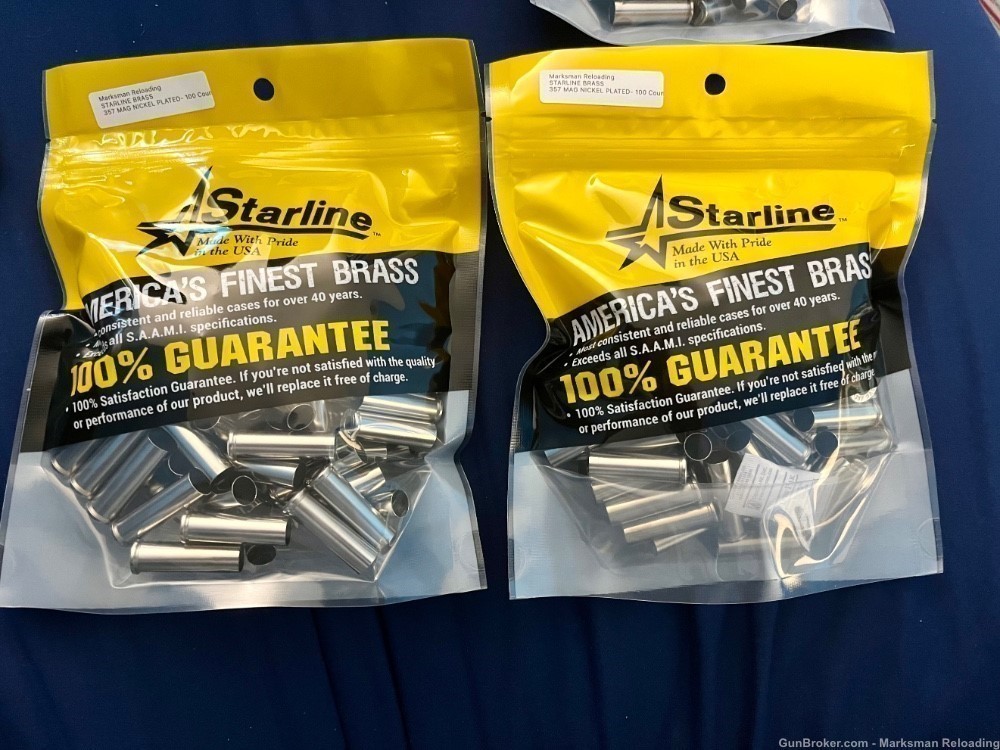 Starline 357 MAG Nickel Plated brass, 357 Magnum Nickel Plated- 100 Count-img-1