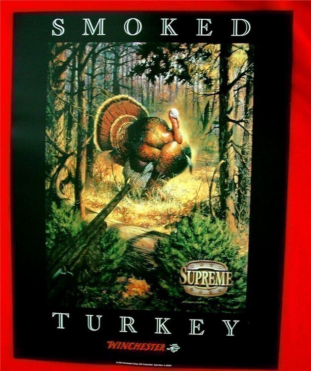 NOS ORIGINAL WINCHESTER SMOKED TURKEY SUPREME POSTER TURKEY HUNTING-img-0