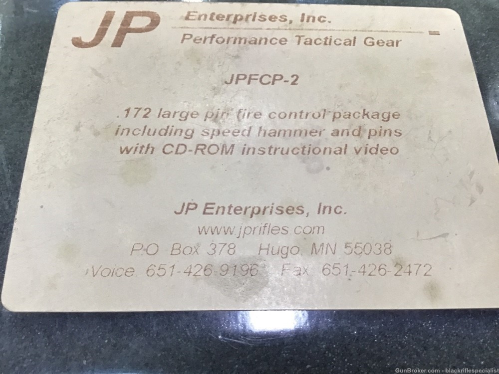 JP Enterprises Match Trigger Assembly .172 Large Pin JPFCP-2-img-1