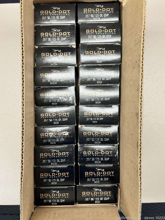 1000 Rounds Speer Gold Dot 357 Sig Law Enforcement Ammo-img-0